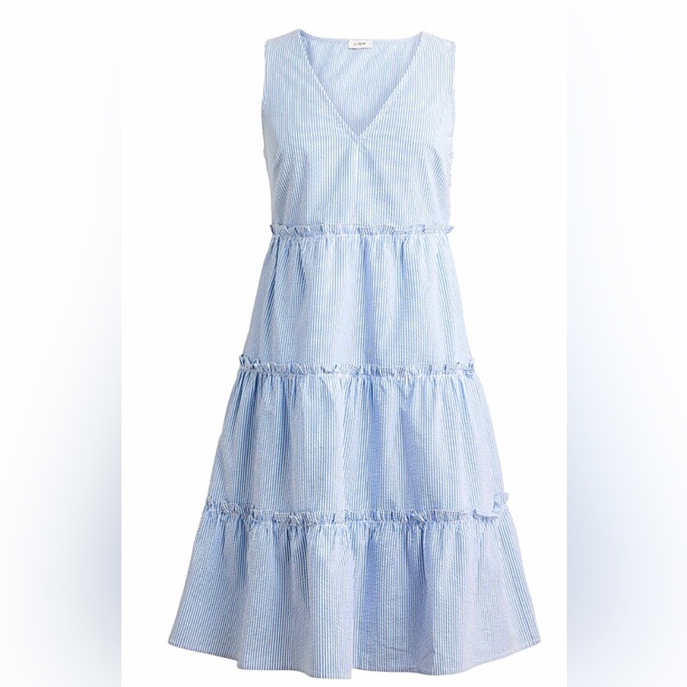 Summer dress seersucker tiered sleeveless sz 6 - Picture 1 of 11